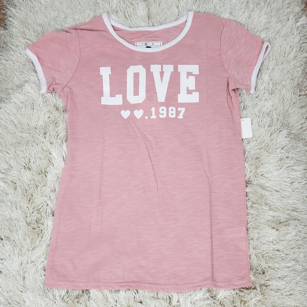 Women's T-Shirt LOVE 1987 top Color Pink Size Medi
